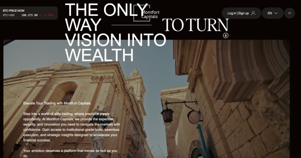 Montfort Capitals home page screenshot | Online Trading Secrets Montfort Capitals home page screenshot