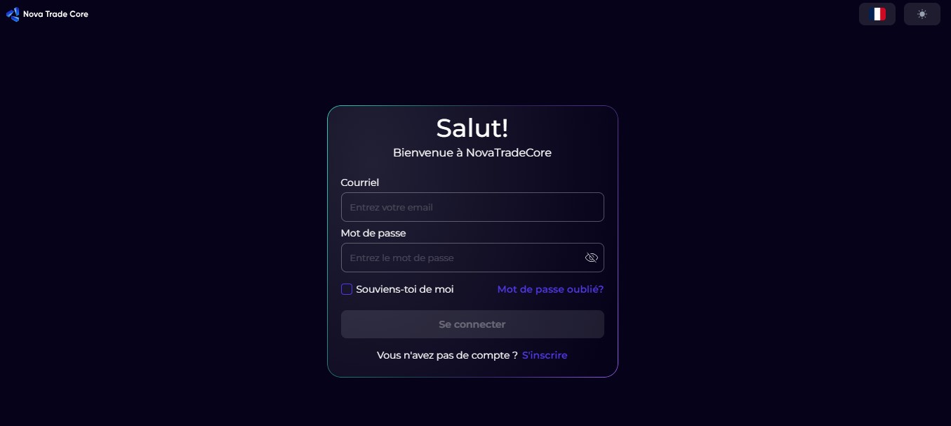 Novatradecore Signup Page