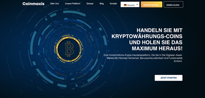Die offizielle Homepage von Coinmaxis.