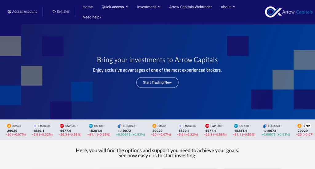  Arrow Capitals trading platform