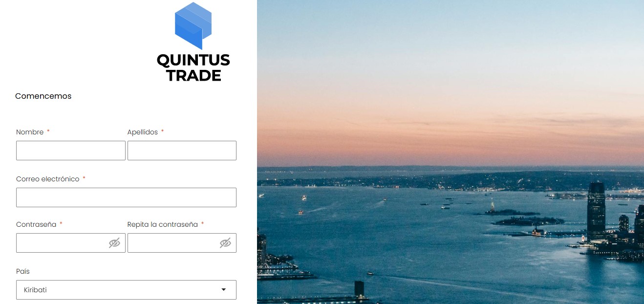 Quintustrade Registration Page Quintustrade Registration Page