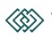 Logo featuring two interlocking teal diamond shapes forming a geometric emblem in teal.