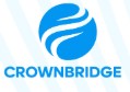 Crownbridge logo: blue circular abstract swoosh mark above the word Crownbridge.