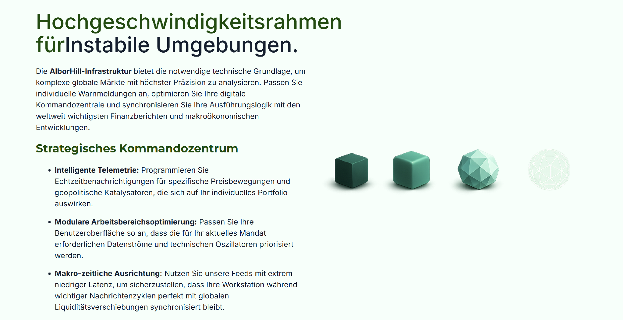 Bereich der AlborHill-Website mit Informationen zur Infrastruktur und technischen Plattformfunktionen. Bereich der AlborHill-Website mit Informationen zur Infrastruktur und technischen Plattformfunktionen.