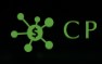 Logo with a green abstract molecule icon to the left of the letters CP.